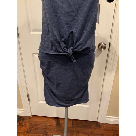 SUNDRY Dark Blue T-Shirt Dress W/ Knotted, Size 0 (XS) - Picture 2 of 5